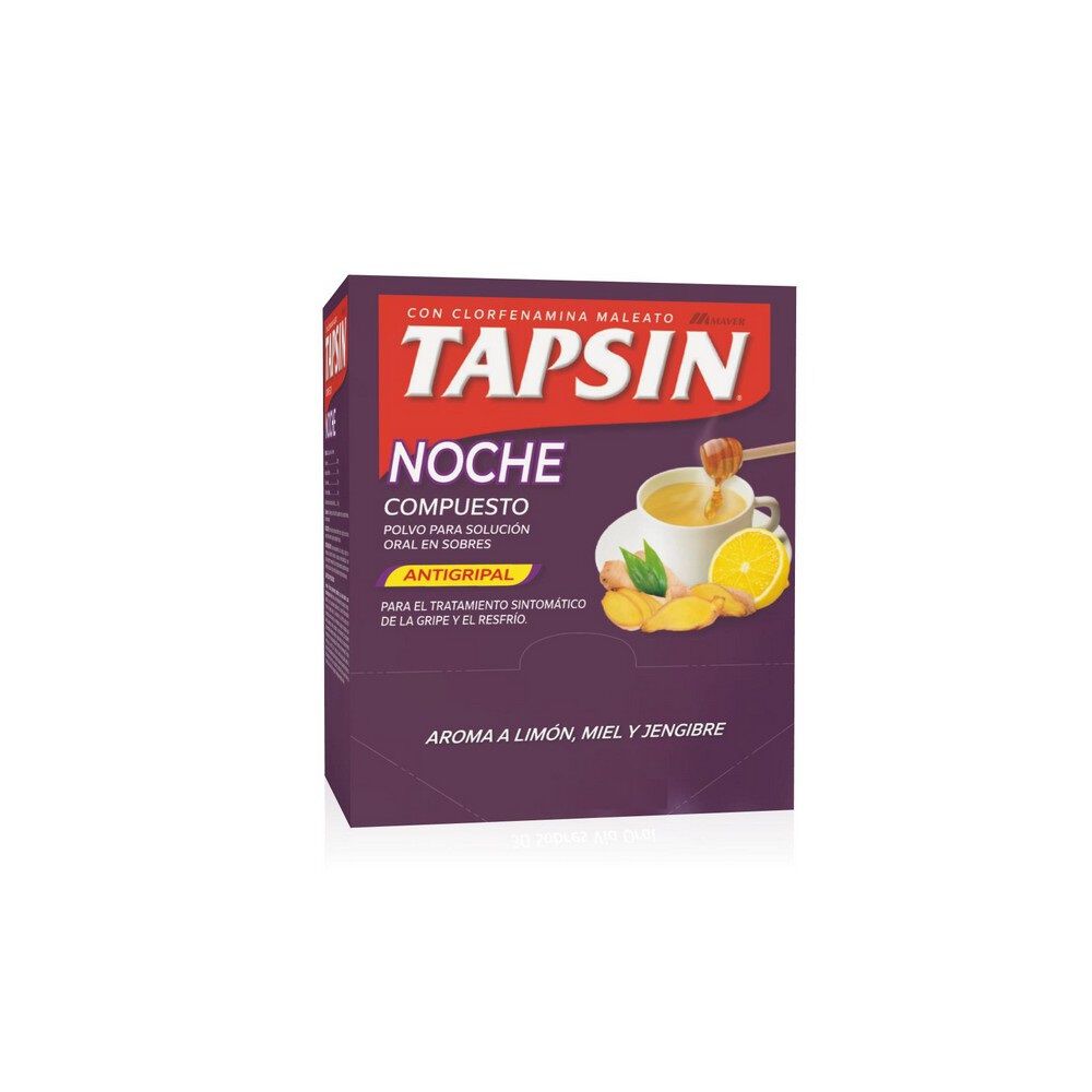Tapsin-Noche-Compuesto-Antigripal-Paracetamol-400-mg-Noscapina-10-mg-Clorfenamina-4-mg-Polvo-para-Soluc.Oral-1-Sobre-Sabor-Limon-/-Miel-/-Jengibre-imagen-1