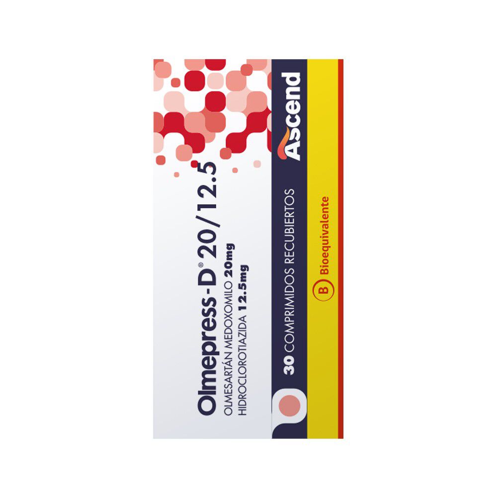 Olmepress-D-20/12,5-Olmesartán-20-mg-Hidroclorotiazida-12,5-mg-30-Comprimidos-Recubiertos-imagen-4