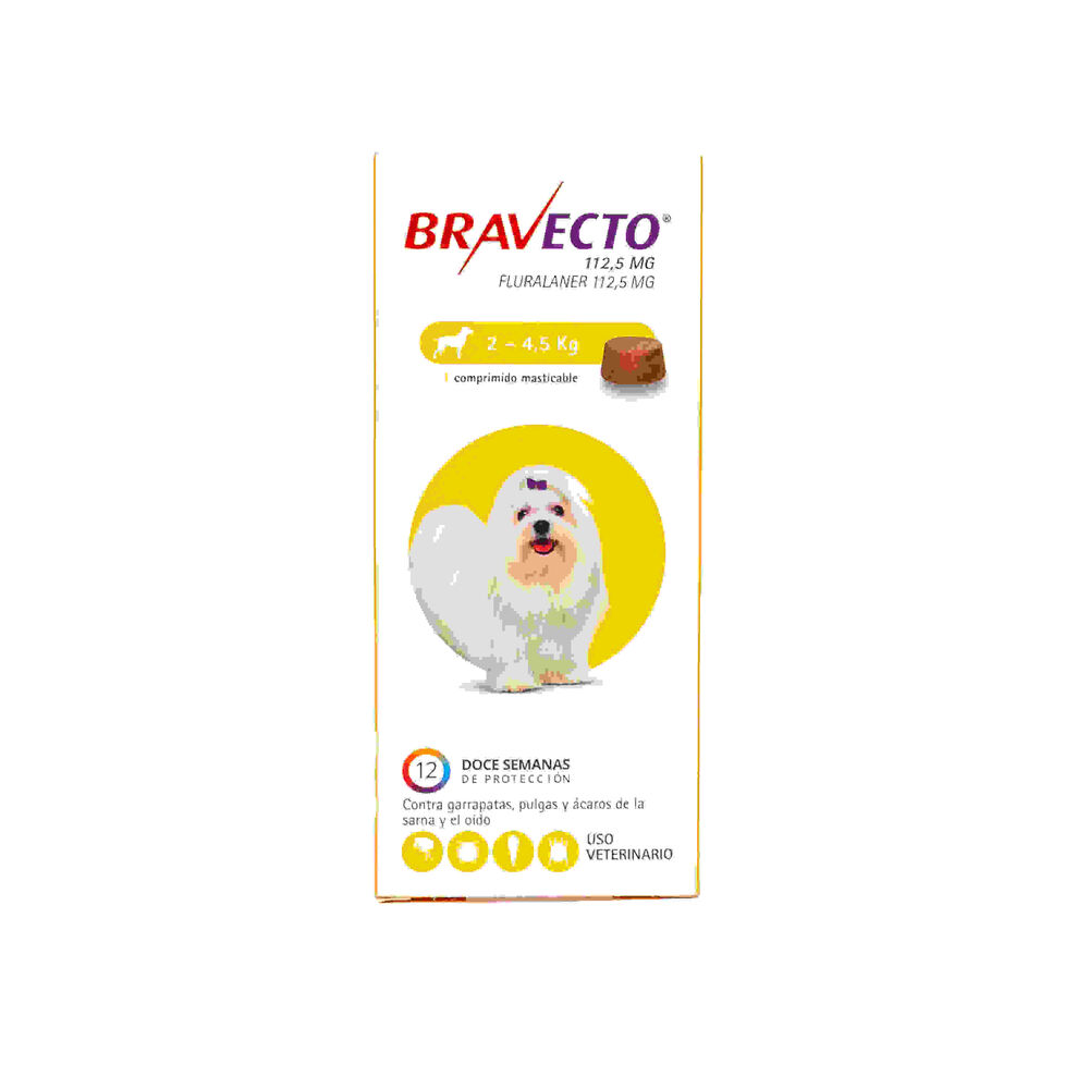 Bravecto-Fluralaner-112,5-mg-(2---4,5-kg)-1-Comprimido-Masticable-imagen