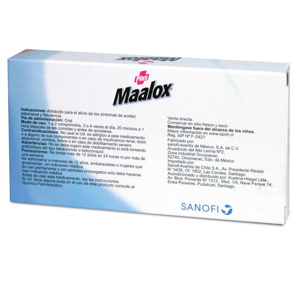 Maalox Plus Simetic 200 mg 10 Comprimidos