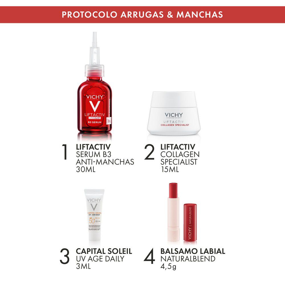 Set-Liftactiv-B3-Serum-ANTI-MANCHAS-30-ML-+3-REGALOS-(COLLAGEN-SPECIALIST-15-ML-+-CAPITAL-SOLEIL-3ML-+-BALSAMO-LABIAL)-imagen-2