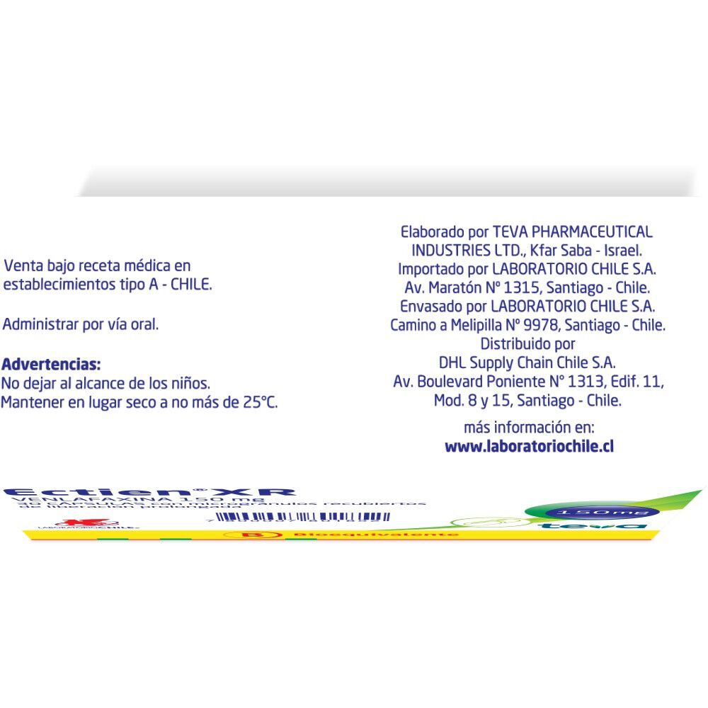 Ectien-XR-Venlafaxina-150mg-30-Cápsulas-Liberación-Prolongada-imagen-2