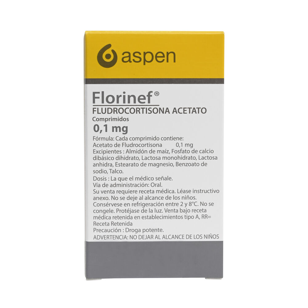 Florinet-Fludrocortisona-Acetato-0,1-mg-100-Comprimidos-imagen-2