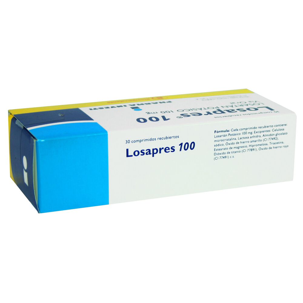 Losapres-Losartan-Potasico-100-mg-30-Comprimidos-Recubierto-imagen-2