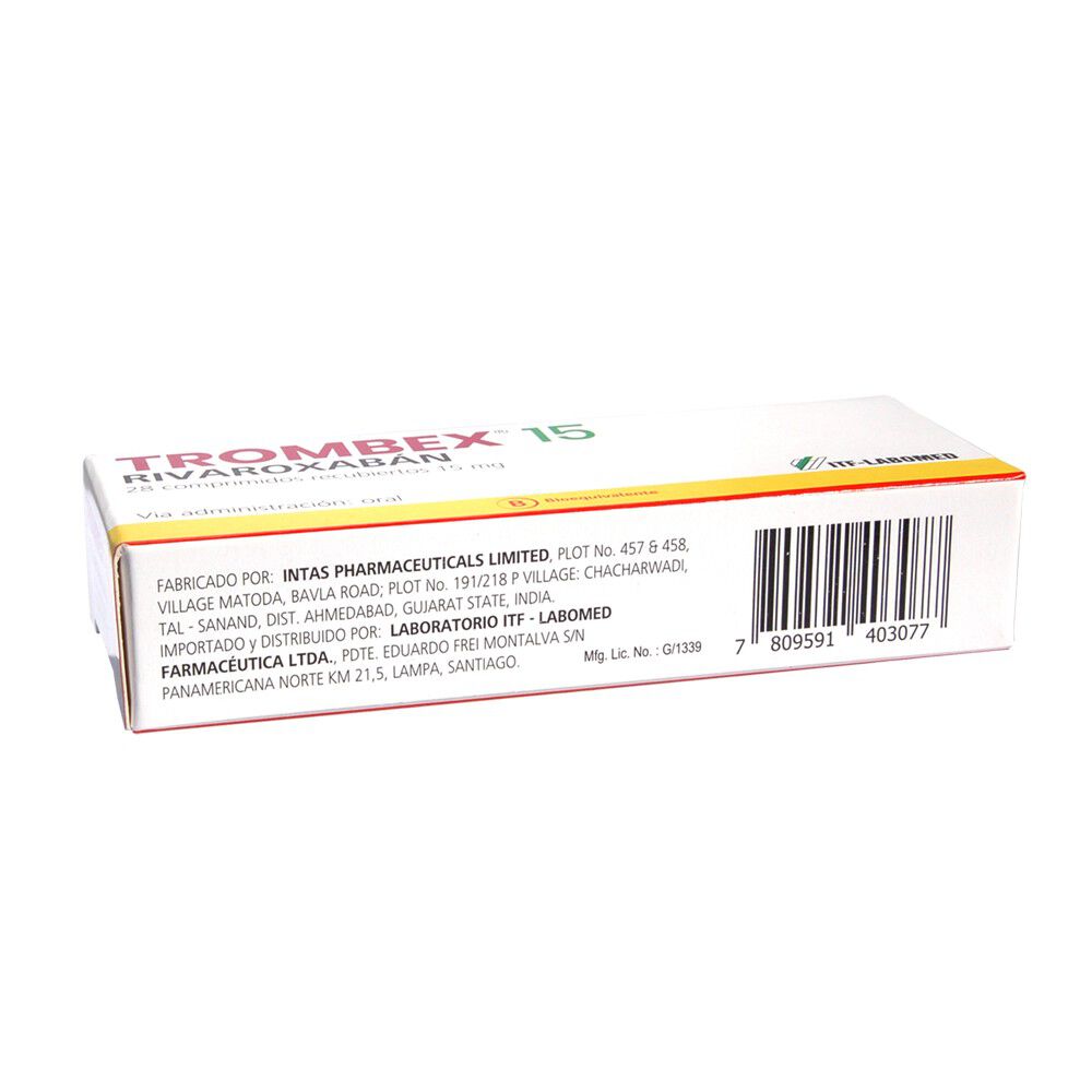 Trombex-15-Rivaroxabán-15-mg-28-Comprimidos-Recubiertos-imagen-3
