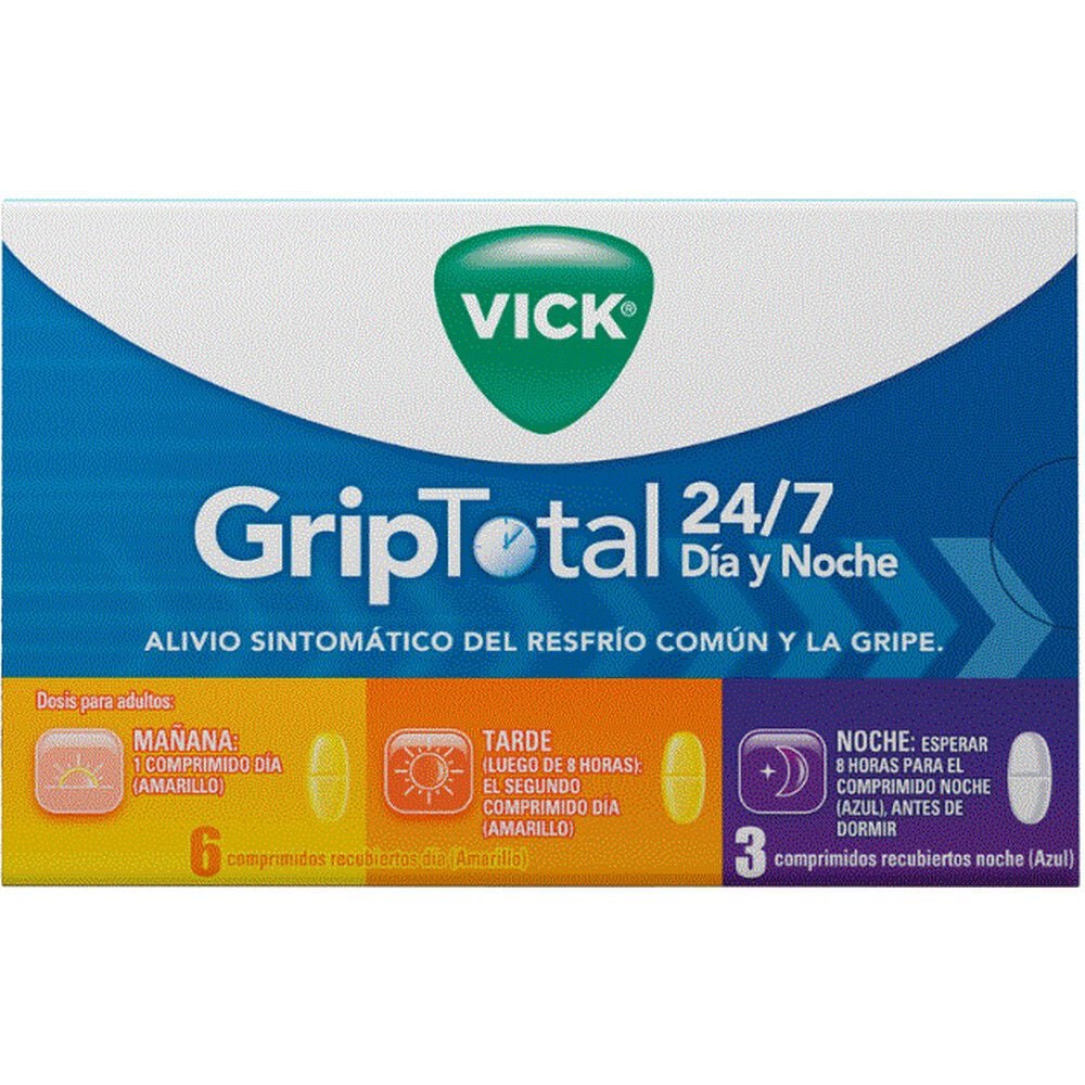 Griptotal-24/7-Día/Noche-Paracetamol-500-mg-9-Comprimidos-imagen