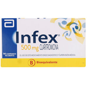 Infex-Claritromicina-500-mg-14-Comprimidos-Recubierto-imagen