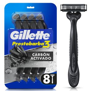 Máquina-de-Afeitar-Prestobarba-3-Carbono-con-Carbón-Activado-8-Und-imagen
