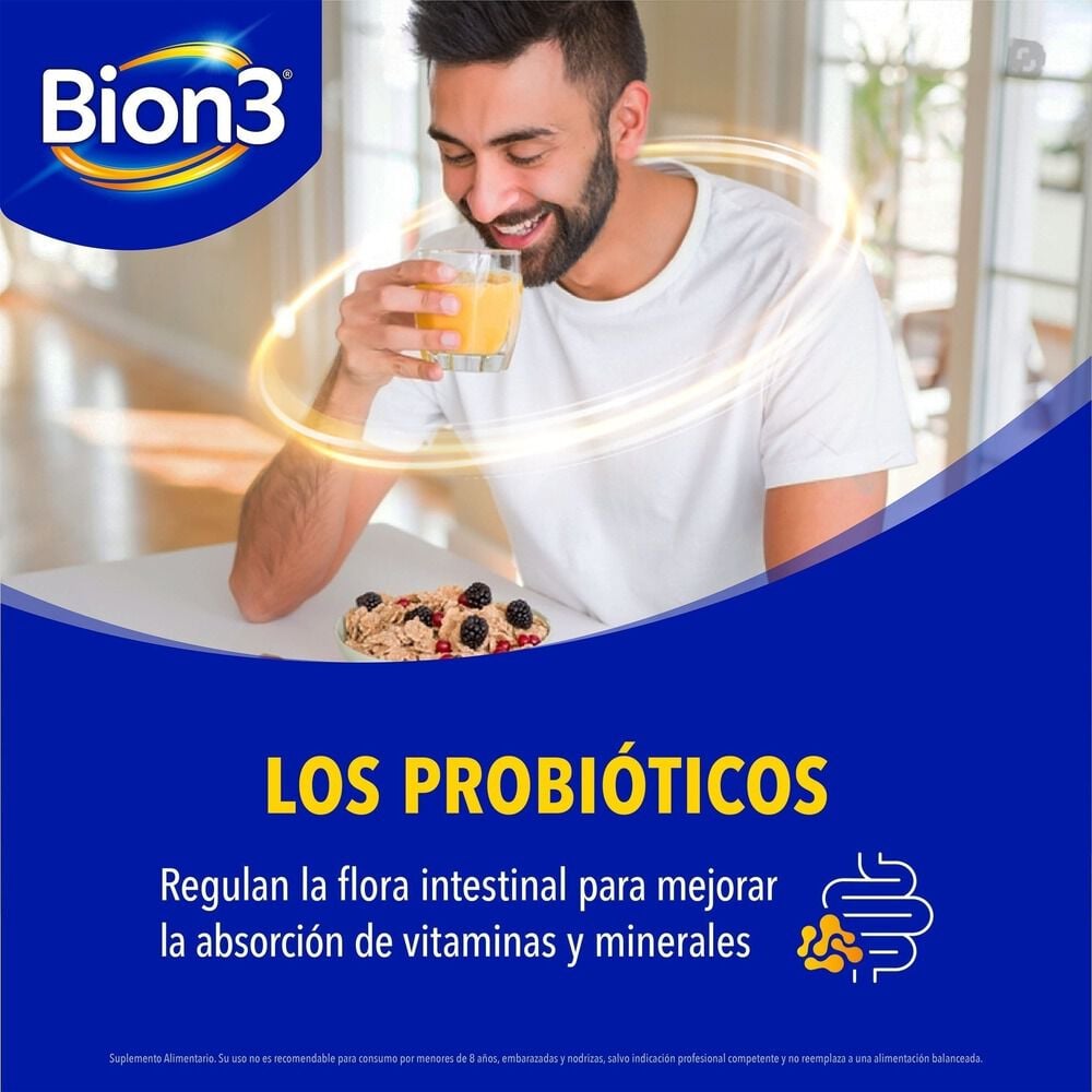 Bion3-Hombre-Multivitamínico-con-Probióticos-30-Comprimidos-imagen-2