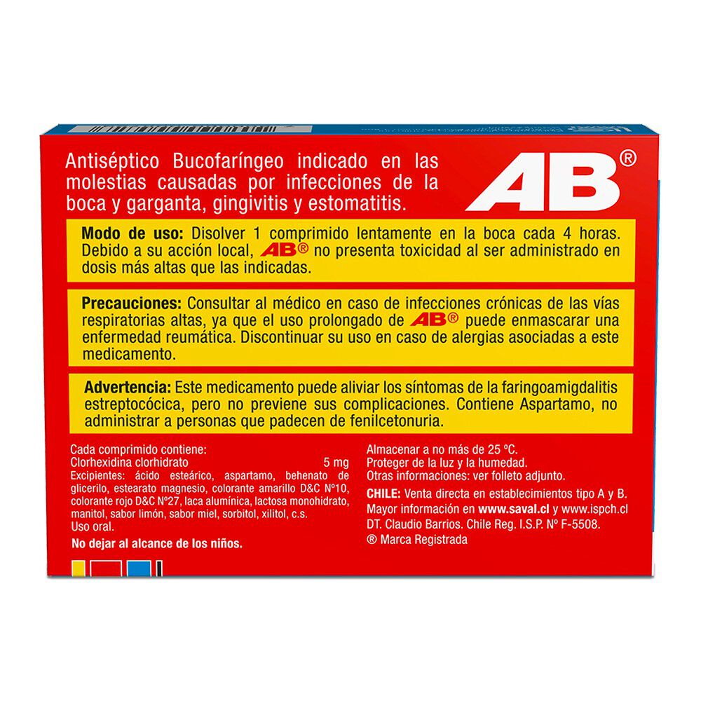 AB-Clorhexidina-5-mg-12-Comprimidos-Masticable-Sabor-Miel-/-Limón-imagen-2