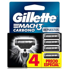 Repuesto-M&aacute;quina-Afeitar-Mach3-Carbono-4-Uds-imagen