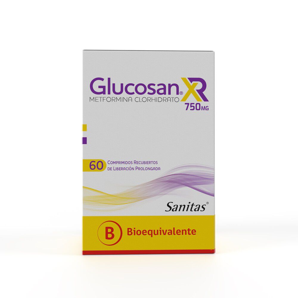 Glucosan-XR-Metformina-Clorhidrato-750-mg-60-Comprimidos-Recubiertos-de-Liberacion-Prolongada-imagen-1