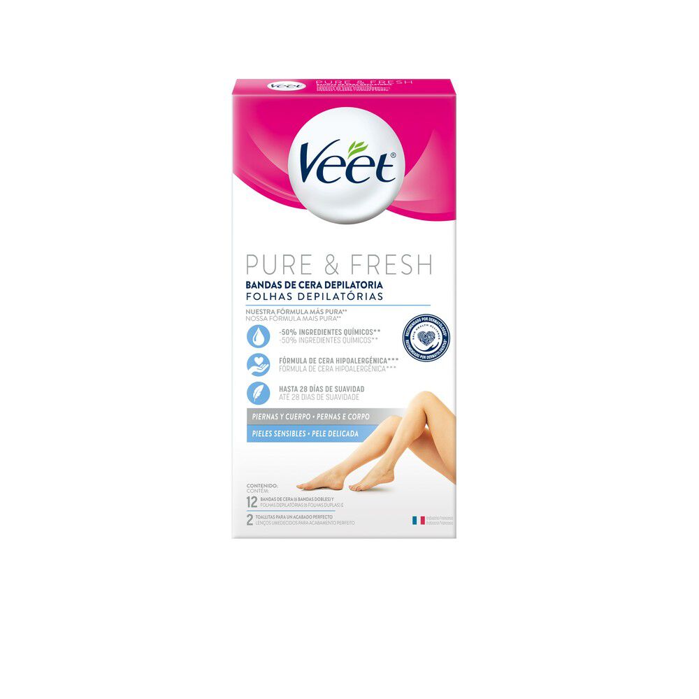 Bandas-Depilatorias-Corporales-Piel-Sensible-Pure-&-Fresh-12un-imagen
