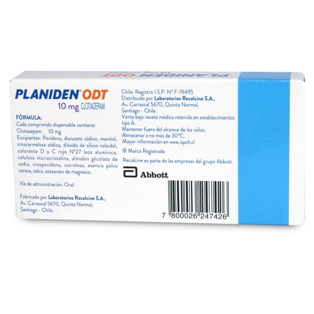 Planiden-ODT-Clotiazepam-10-mg-30-Comprimidos-Dispersable-imagen-2