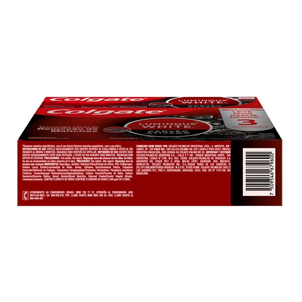 Pasta-Dental-Blanqueadora-Luminous-White-Charcoal-3X90Gr-imagen-2