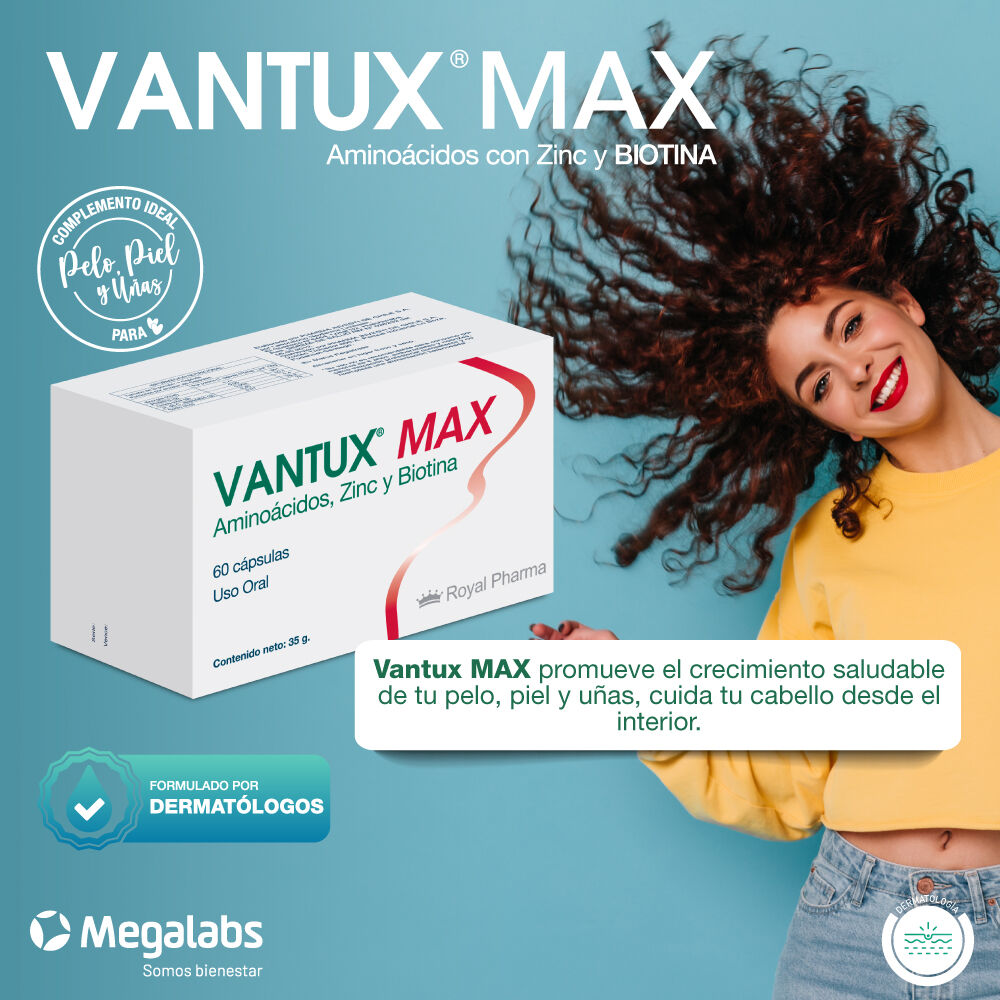 Vantux-Max-Amino&aacute;cidos-con-Zinc-y-Biotina-0,15-mg-60-C&aacute;psulas-imagen-3