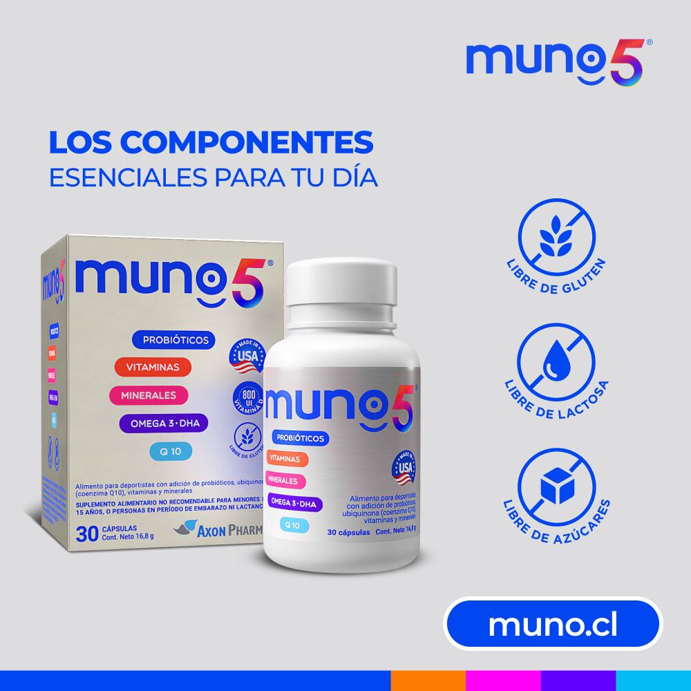 Muno-5-Probiótico-Suplemento-Alimentario-30-Cápsulas-imagen-3