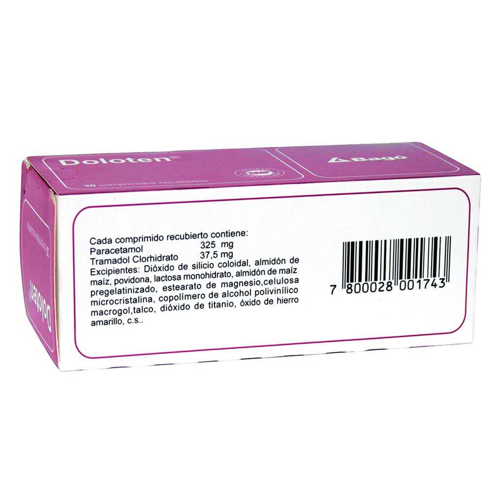 Doloten-Tramadol-37,5-mg-30-Comprimidos-Recubiertos-imagen-2