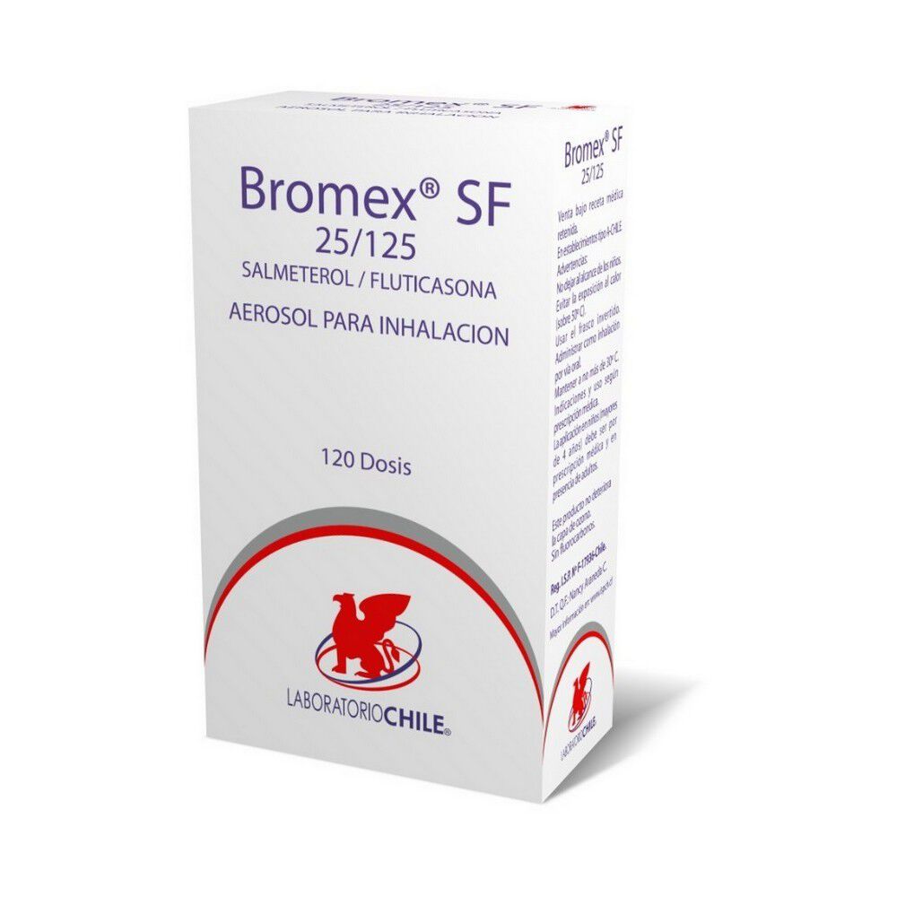 Bromex SF Salmeterol 25 mcg Inhalador Bucal 120 Dosis