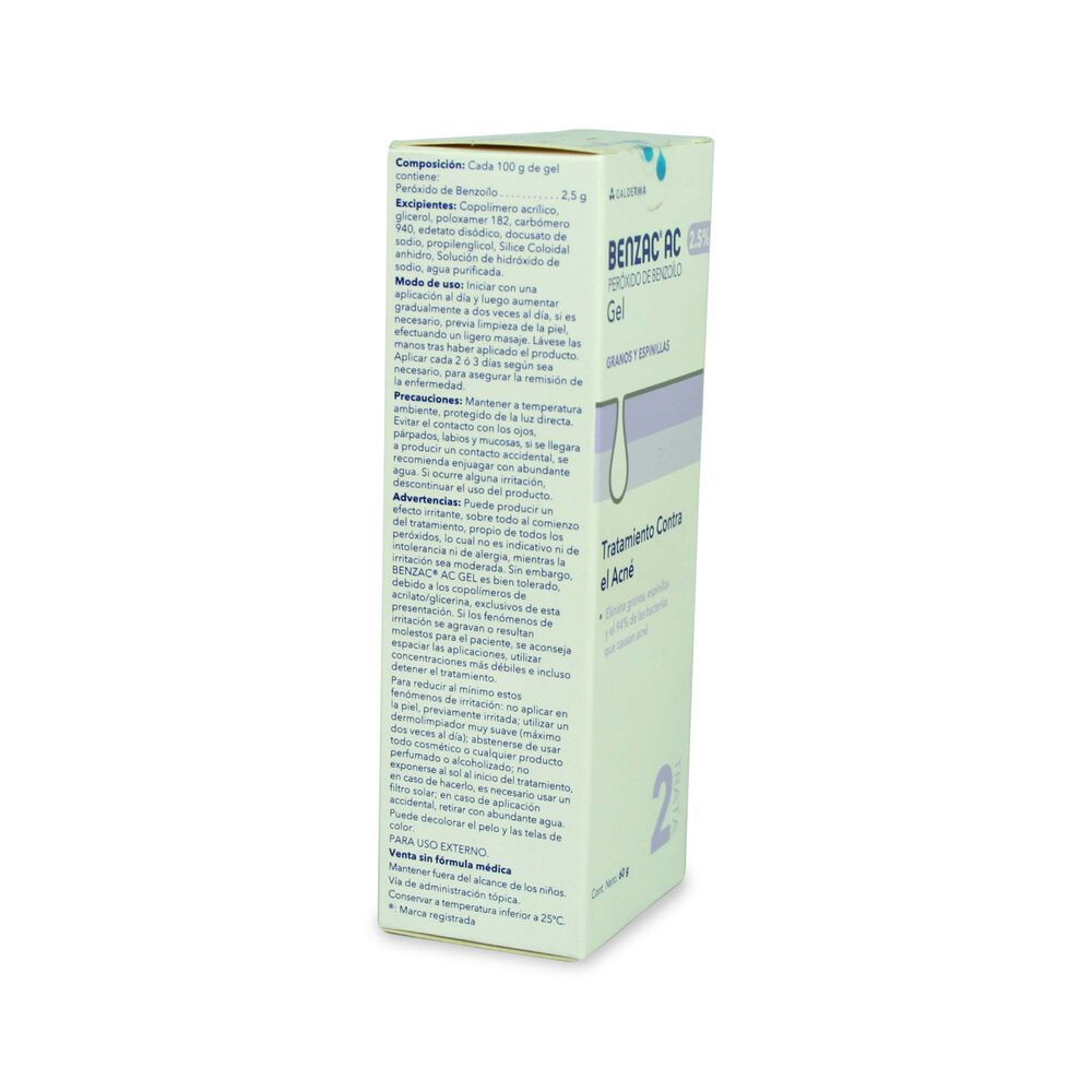 Benzac-Ac-Peroxido-De-Benzoilo-2,5%-Gel-Tópico-60-gr-imagen-3
