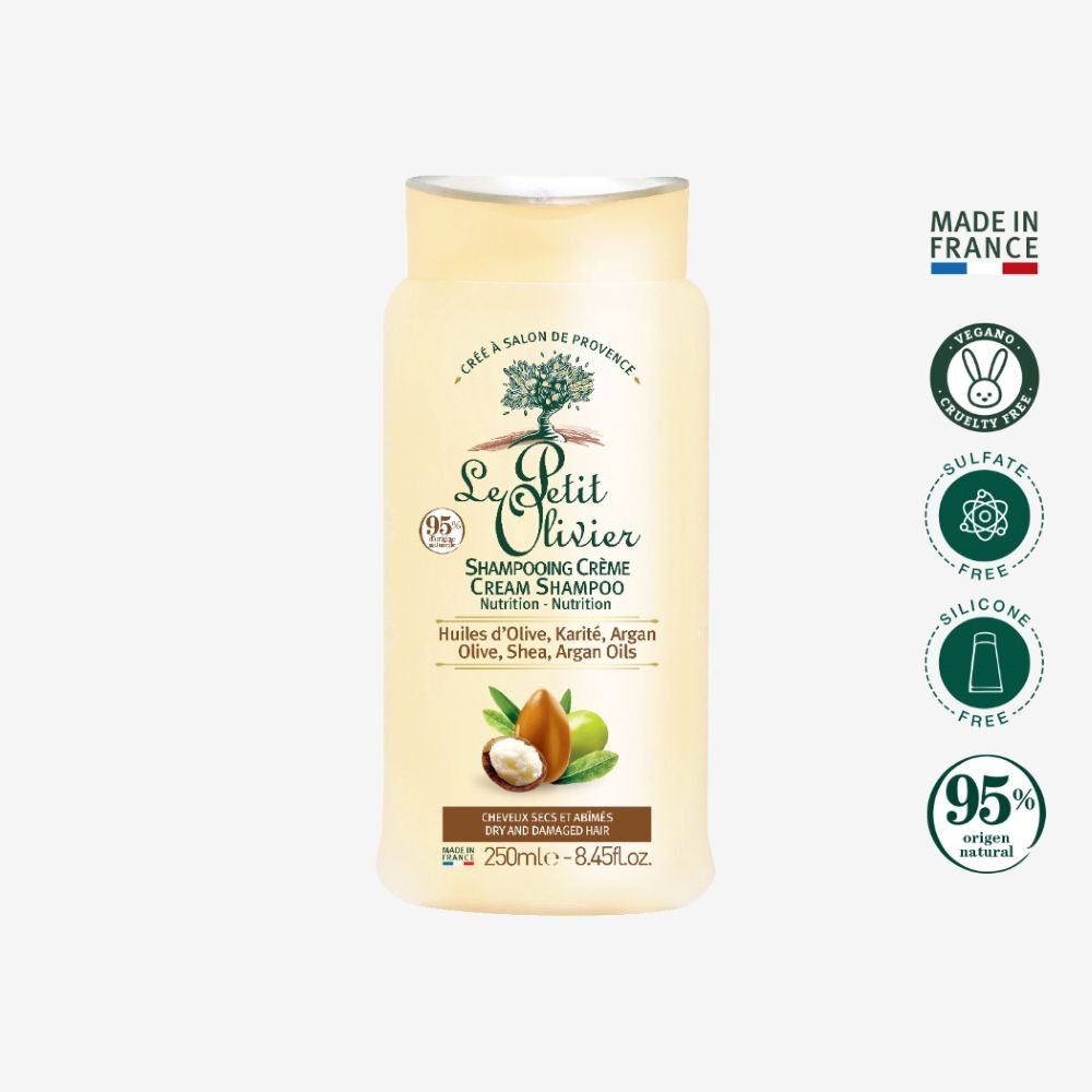 Le-Petit-Olivier-Shampoo-para--Cabello-seco-y-dañado-con-Aceite-de-Oliva,Aceite--de-Argán-y--Karité-250ml-imagen-1