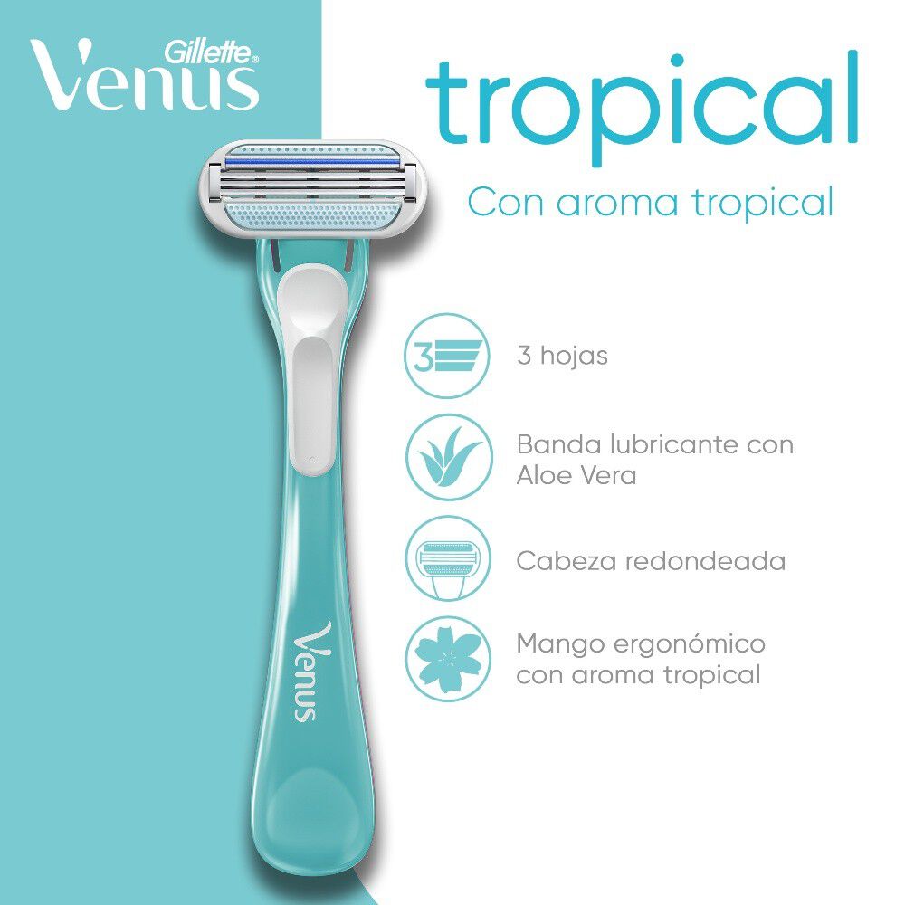 M&aacute;quina-de-Afeitar--Mujer-Venus-Tropical-con-Hojas-6-Und-imagen-2