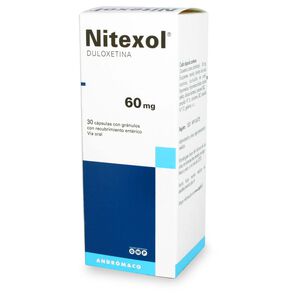 Nitexol-Duloxetina-60-mg-30-Cápsulas-Recubrimiento-Enterico-imagen