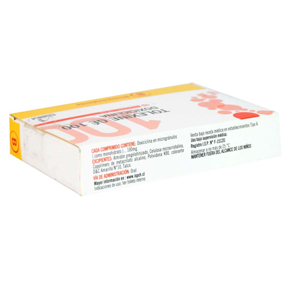 Tolexine-Doxiciclina-100-mg-15-Comprimidos-imagen-3