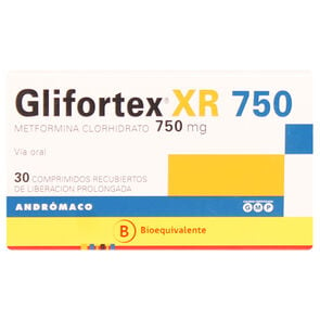 Glifortex-XR-Metformina-750-mg-30-Comprimidos-de-Liberación-Prolongada-imagen