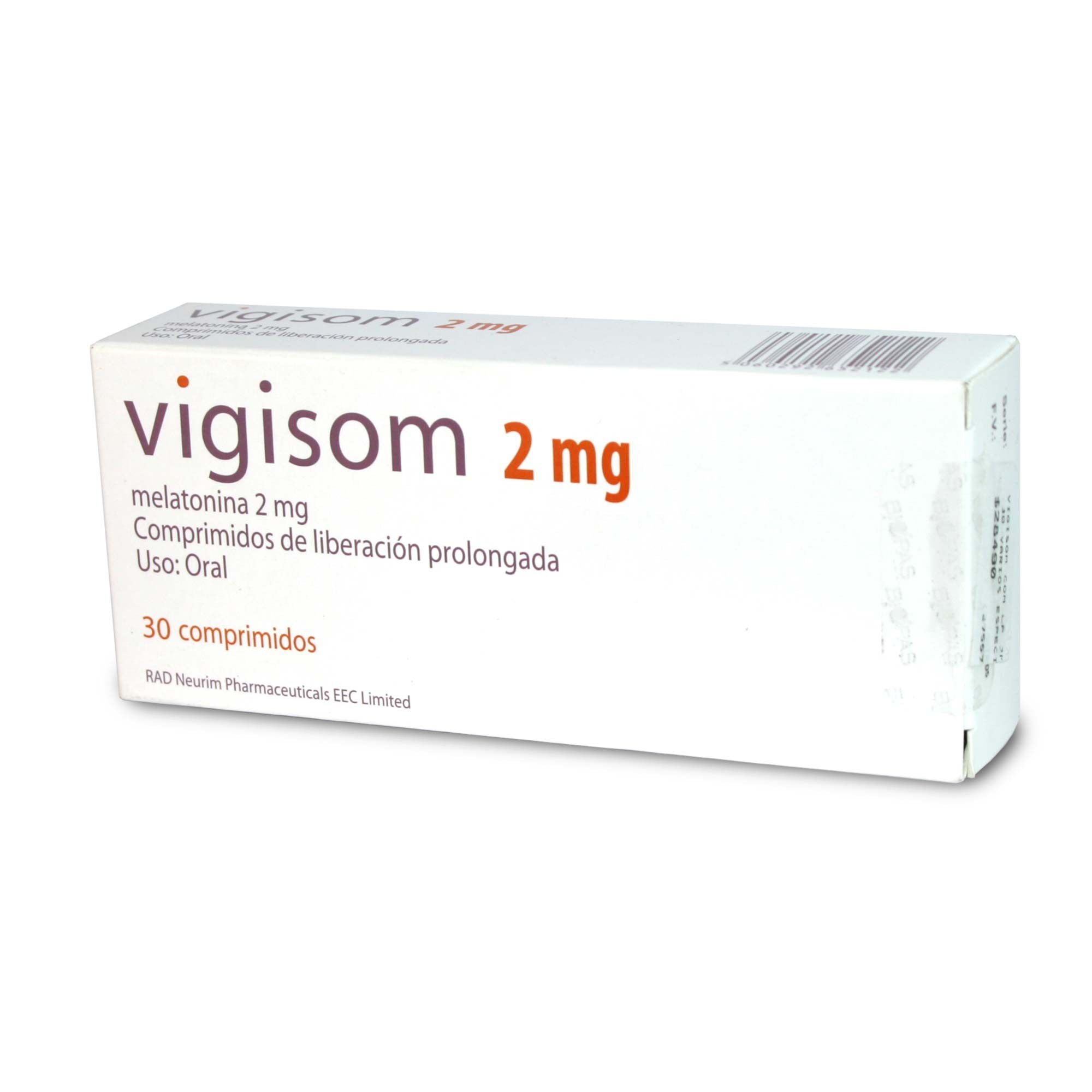 Vigisom Melatonina 2 mg 30 Comprimidos Liberacion Prolongada