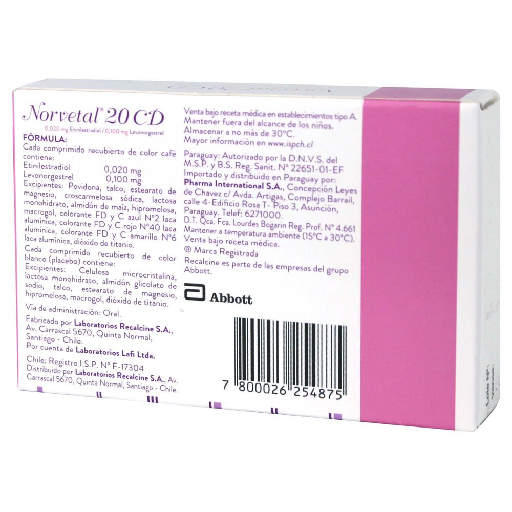 Norvetal-20-CD-Levonorgestrel-100-mcg-Etinilestradiol-20-mcg-28-Comprimidos-Recubiertos-imagen-3