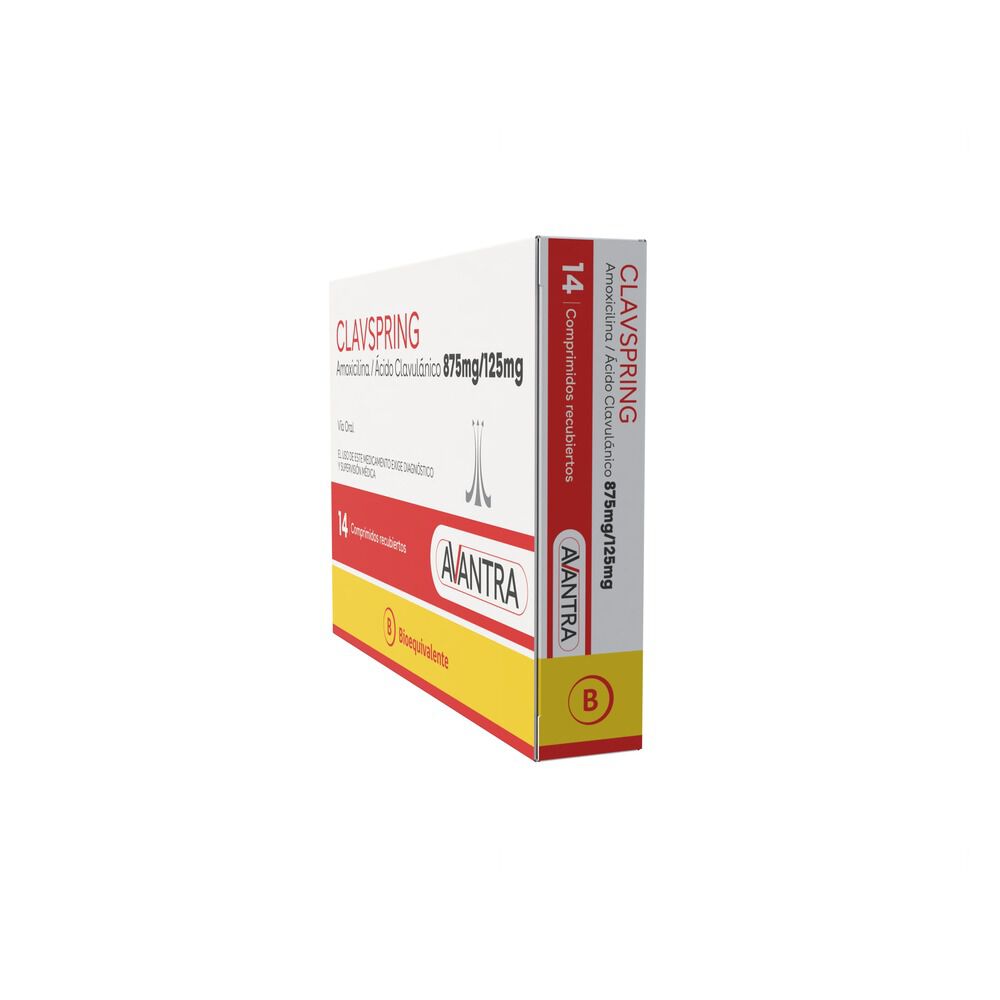 Clavspring-Amoxicilina-875-Mg-+-&Aacute;cido-Clavul&aacute;nico-125-Mg-X-14-Comprimidos-Recubiertos-imagen-4