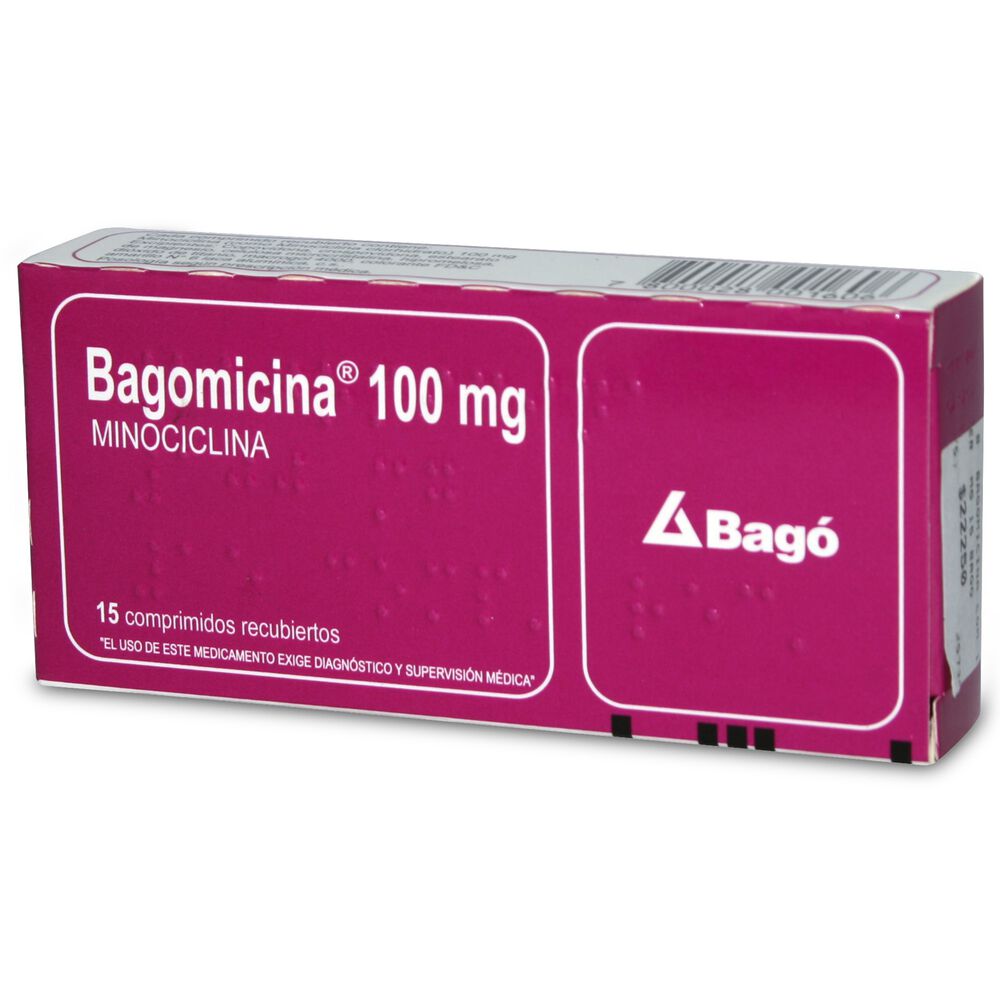 Bagomicina-Minociclina-100-mg-15-Comprimidos-Recubierto-imagen-1