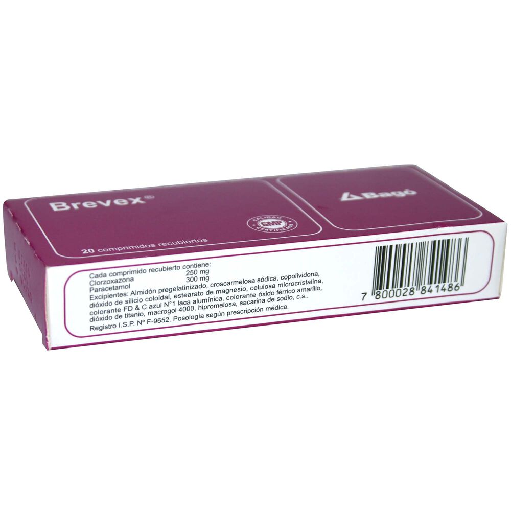 Brevex-Paracetamol-300-mg-20-Comprimidos-Recubiertos-imagen-2