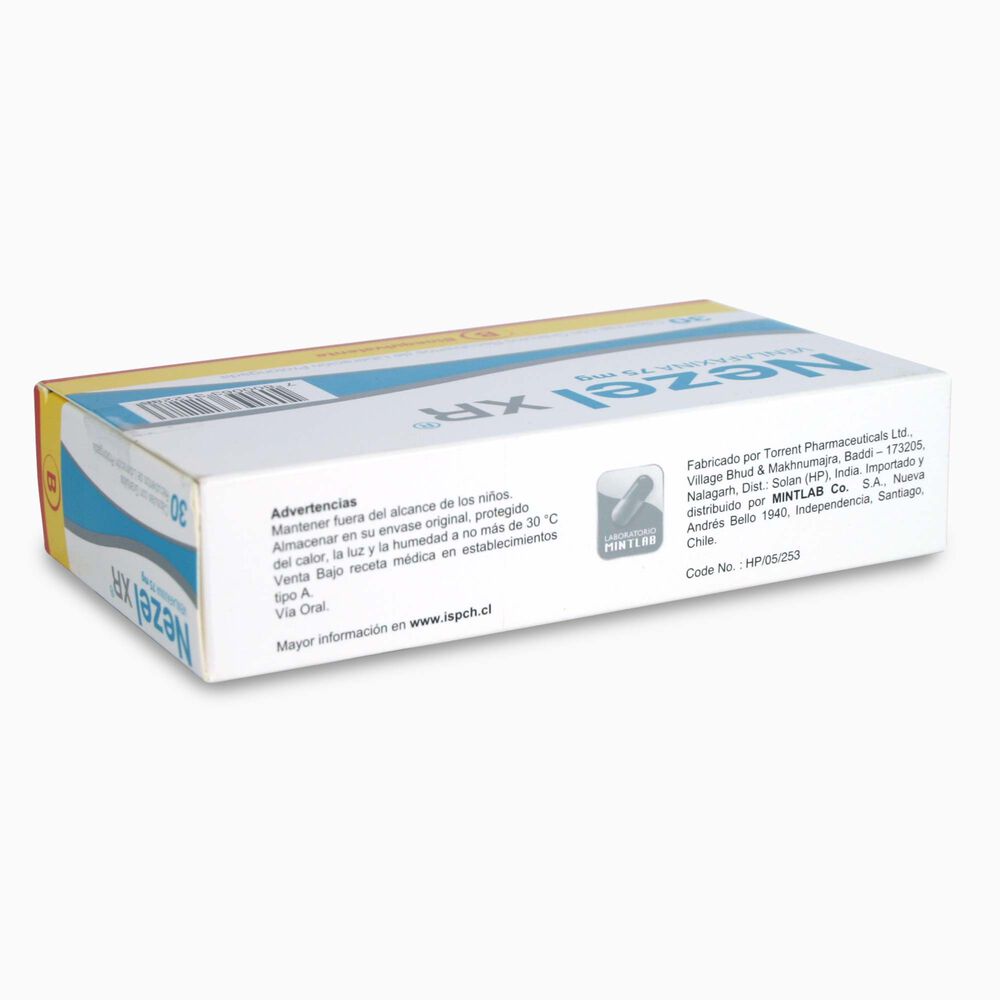 Nezel-XR-Venlafaxina-75-mg-30-Cápsulas-Liberacion-Prolongada-imagen-2