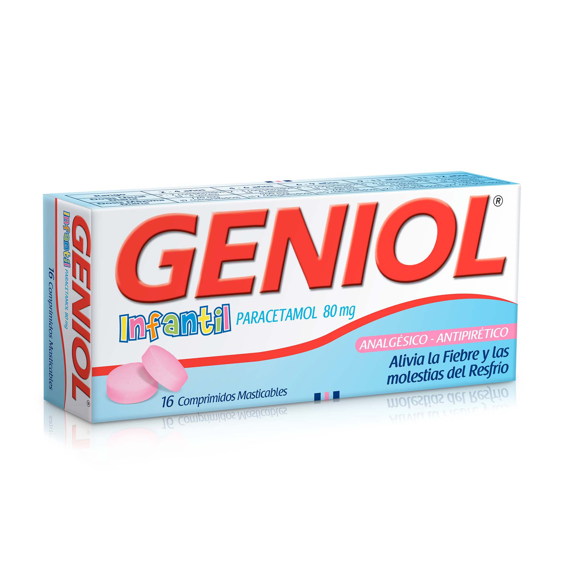 Geniol Paracetamol Infantil 80 mg 16 Comprimidos