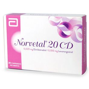 Norvetal-20-CD-Levonorgestrel-100-mcg-Etinilestradiol-20-mcg-28-Comprimidos-Recubiertos-imagen