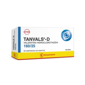 Tanvals-D-Valsart&aacute;n-Hidroclorotiazida-160Mg/25Mg.-30-Comprimidos-Recubiertos-imagen