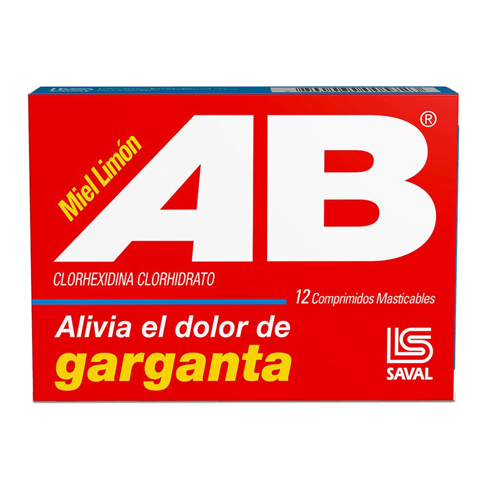 AB-Clorhexidina-5-mg-12-Comprimidos-Masticable-Sabor-Miel-/-Limón-imagen-1