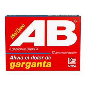 AB-Clorhexidina-5-mg-12-Comprimidos-Masticable-Sabor-Miel-/-Limón-imagen
