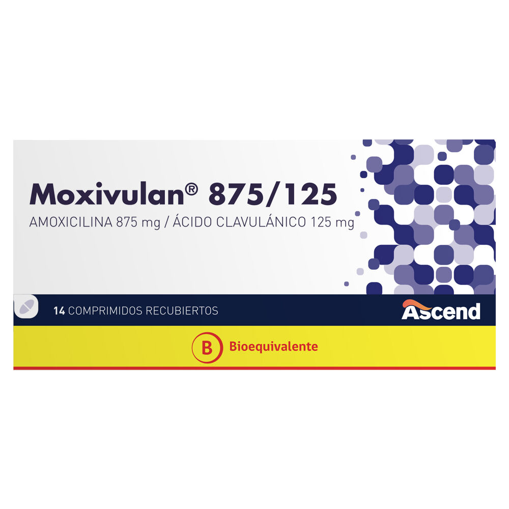 Moxivulan-875/125-Amoxicilina-875-mg-Ácido-Clavulánico-125-mg-14-Comprimidos-Recubiertos-imagen-1