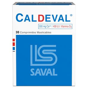 Caldeval-Calcio-1250-mg-Vitamina-D3-400-UI-30-Comprimidos-Masticables-imagen