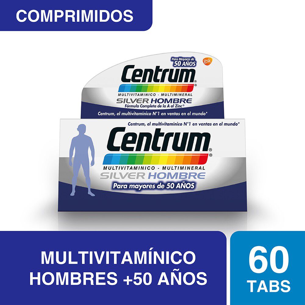 Centrum-Silver-Hombre-Multivitaminico-Multimineral-para-mayores-de-50-años-60-Comprimidos -imagen-1
