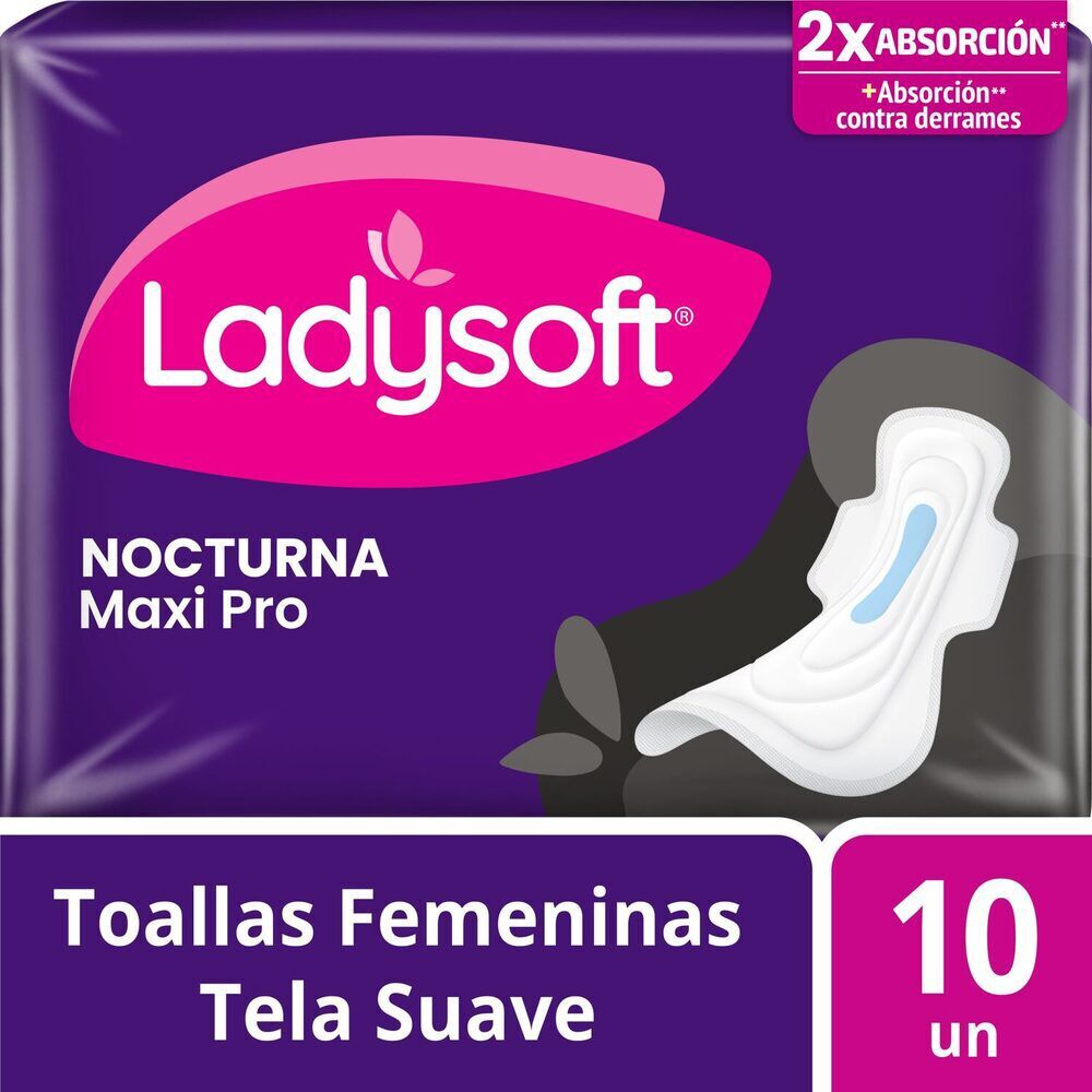 Toalla-Femenina-Normal-Nocturna-Ladysoft-Maxi-Pro-10-un-imagen-1