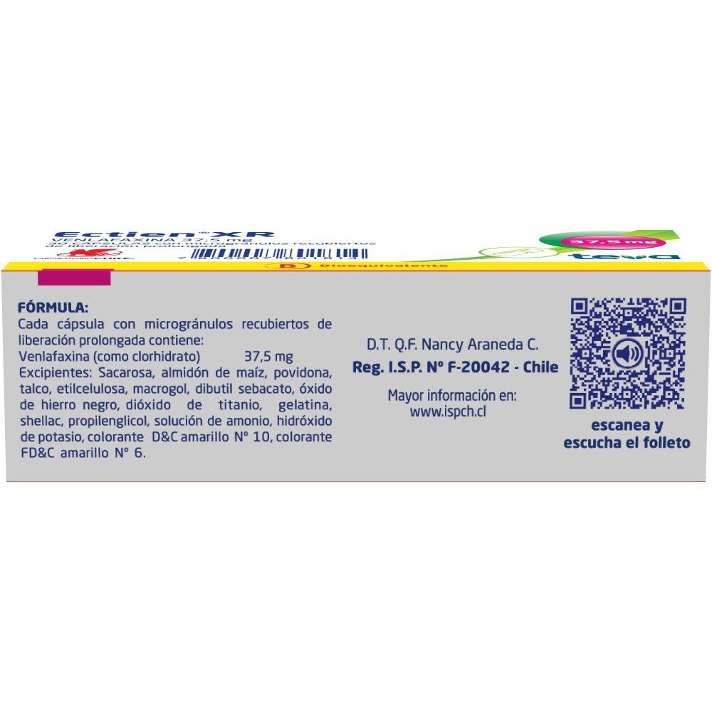 Ectien-XR-Venlafaxina-37,5mg-30-Cápsulas-Liberación-Prolongada-imagen-3
