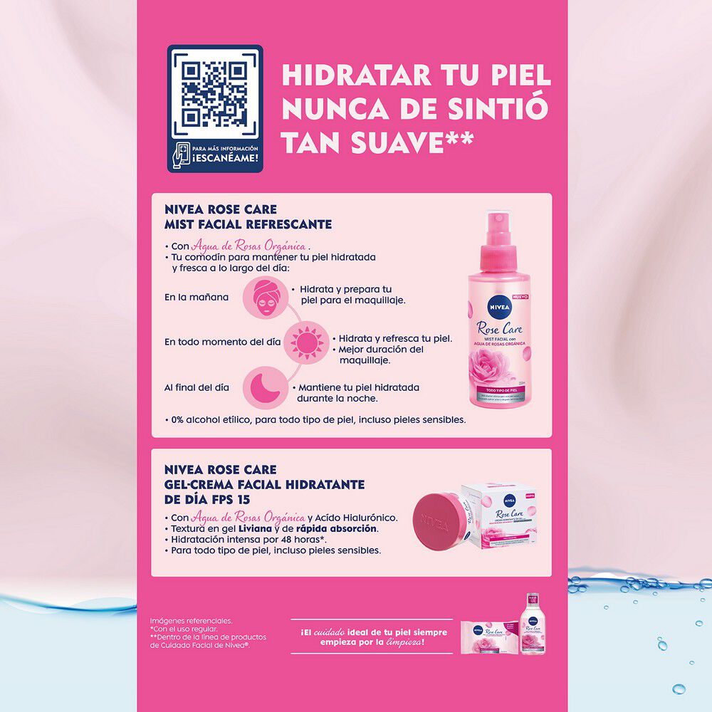 Agua de Rosas Orgánica Crema Facial 50mL+Mist Facial 150mL
