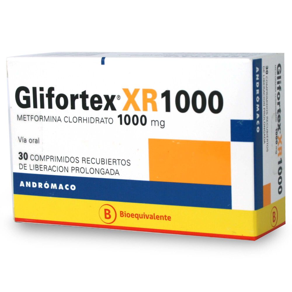 Glifortex-XR-Metformina-1000-mg-30-Comprimidos-Recubiertos-de-Liberación-Prolongada-imagen-1