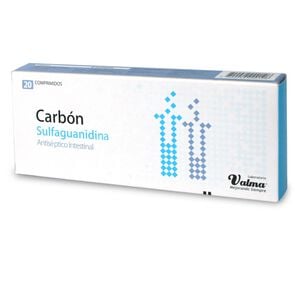 Carbón-Sulfaguanidina-Carbón-127-mg-20-Comprimidos-imagen