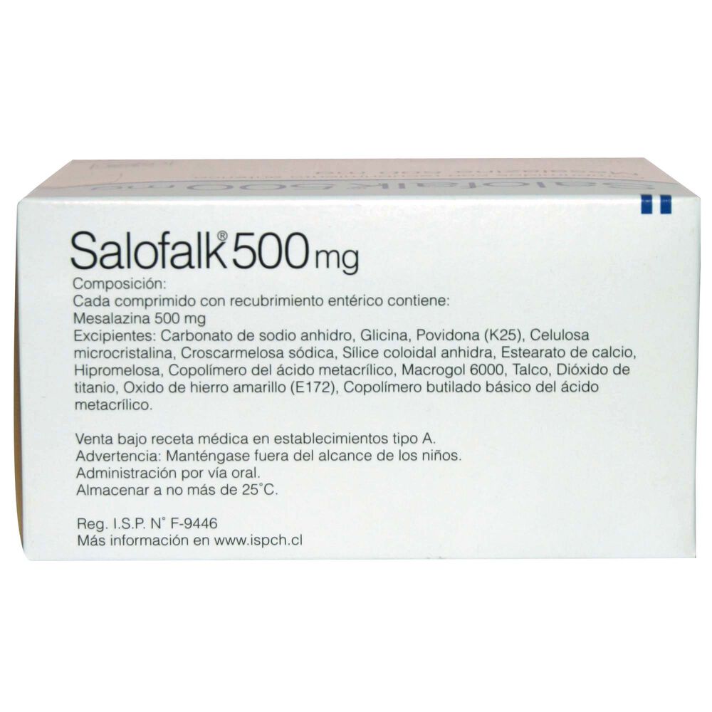 Salofalk Mesalazina 500 mg 100 Comprimidos Recubierto Chile
