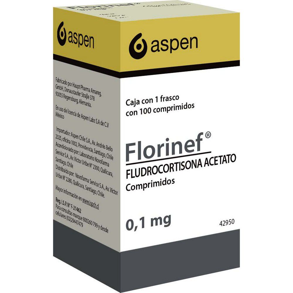 Florinet-Fludrocortisona-Acetato-0,1-mg-100-Comprimidos-imagen-1